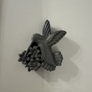 VTG Torino Pewter Hummingbird Mini Trinket Box Brooch